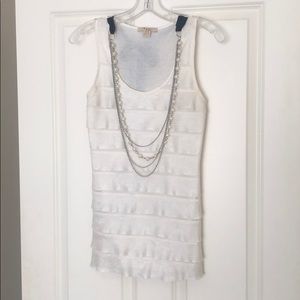 Dressy Tank with Necklace Accent
